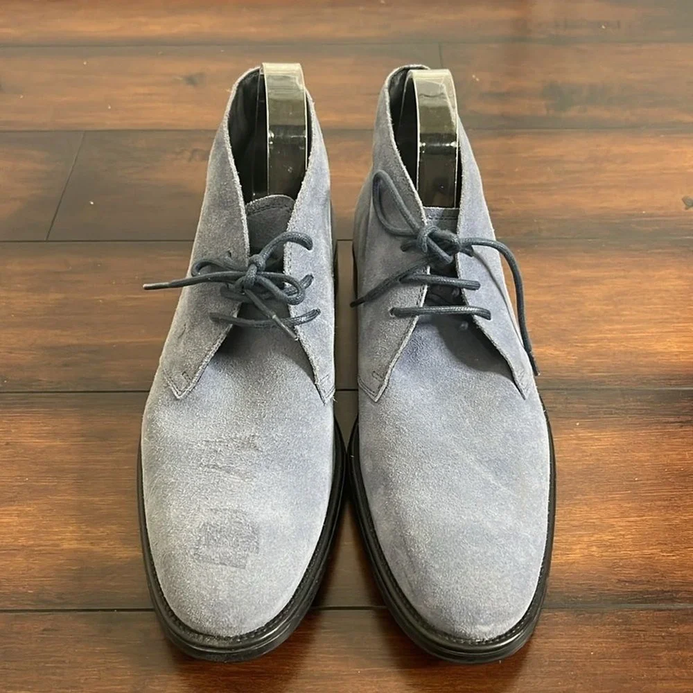 Tod's Gray Suede Chukka Boots sz 9 Preppy Academia Classic Lace Up Made in Italy